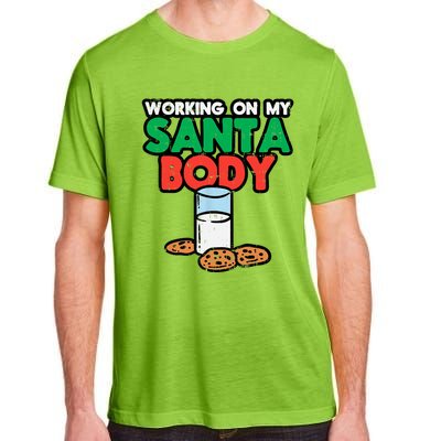 Working On My Santa Body Funny Christmas Cookies Adult ChromaSoft Performance T-Shirt