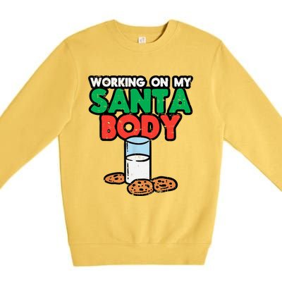 Working On My Santa Body Funny Christmas Cookies Premium Crewneck Sweatshirt