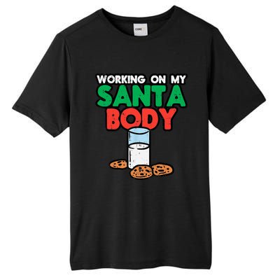 Working On My Santa Body Funny Christmas Cookies Tall Fusion ChromaSoft Performance T-Shirt