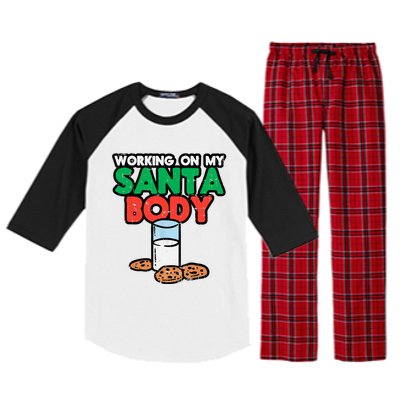 Working On My Santa Body Funny Christmas Cookies Raglan Sleeve Pajama Set