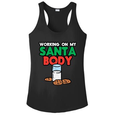 Working On My Santa Body Funny Christmas Cookies Ladies PosiCharge Competitor Racerback Tank