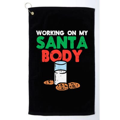 Working On My Santa Body Funny Christmas Cookies Platinum Collection Golf Towel