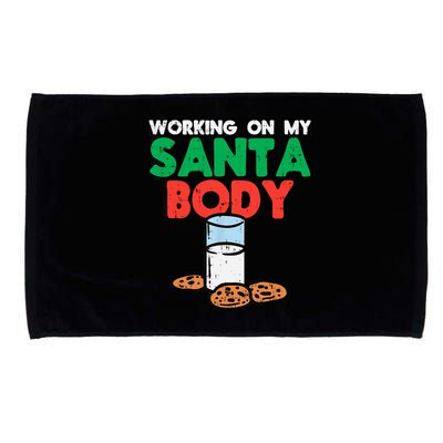 Working On My Santa Body Funny Christmas Cookies Microfiber Hand Towel