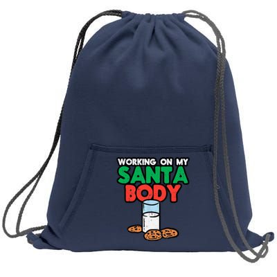 Working On My Santa Body Funny Christmas Cookies Sweatshirt Cinch Pack Bag