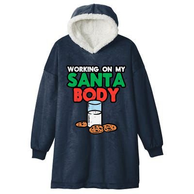 Working On My Santa Body Funny Christmas Cookies Hooded Wearable Blanket