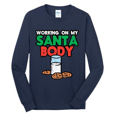 Working On My Santa Body Funny Christmas Cookies Tall Long Sleeve T-Shirt