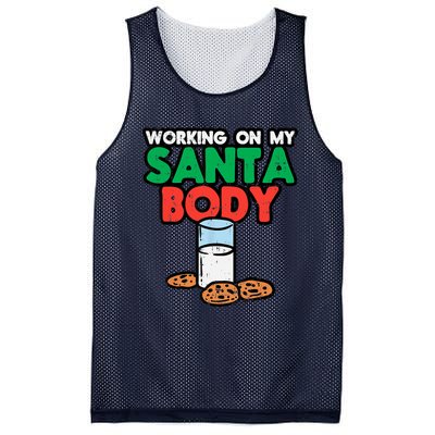 Working On My Santa Body Funny Christmas Cookies Mesh Reversible Basketball Jersey Tank