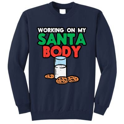 Working On My Santa Body Funny Christmas Cookies Tall Sweatshirt