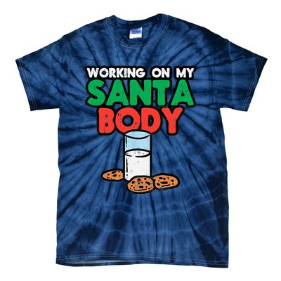 Working On My Santa Body Funny Christmas Cookies Tie-Dye T-Shirt