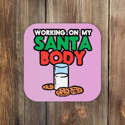 Working On My Santa Body Funny Christmas Cookies Coaster