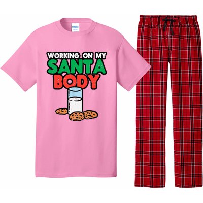 Working On My Santa Body Funny Christmas Cookies Pajama Set