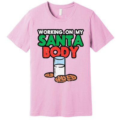 Working On My Santa Body Funny Christmas Cookies Premium T-Shirt