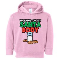 Working On My Santa Body Funny Christmas Cookies Toddler Hoodie