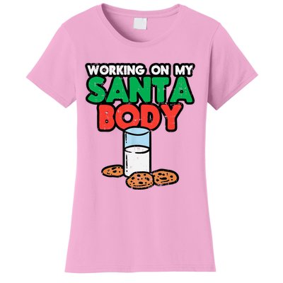 Working On My Santa Body Funny Christmas Cookies Women's T-Shirt