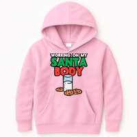 Working On My Santa Body Funny Christmas Cookies Kids Hoodie