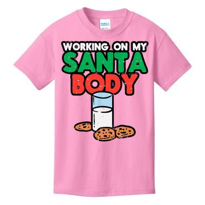 Working On My Santa Body Funny Christmas Cookies Kids T-Shirt