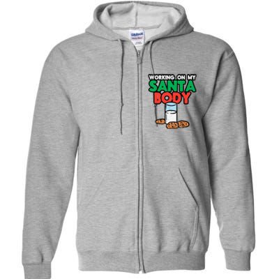 Working On My Santa Body Funny Christmas Cookies Full Zip Hoodie