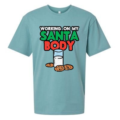 Working On My Santa Body Funny Christmas Cookies Sueded Cloud Jersey T-Shirt