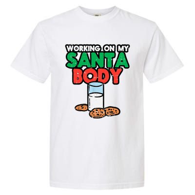 Working On My Santa Body Funny Christmas Cookies Garment-Dyed Heavyweight T-Shirt