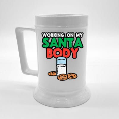 Working On My Santa Body Funny Christmas Cookies Beer Stein