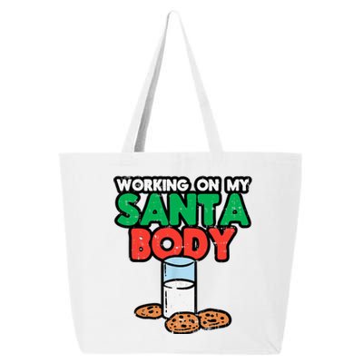 Working On My Santa Body Funny Christmas Cookies 25L Jumbo Tote