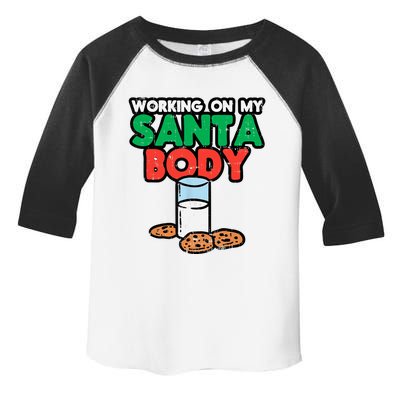 Working On My Santa Body Funny Christmas Cookies Toddler Fine Jersey T-Shirt