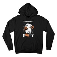 Working On My Booty Halloween Gym Cute Boo Ghost Fitness Hoodie