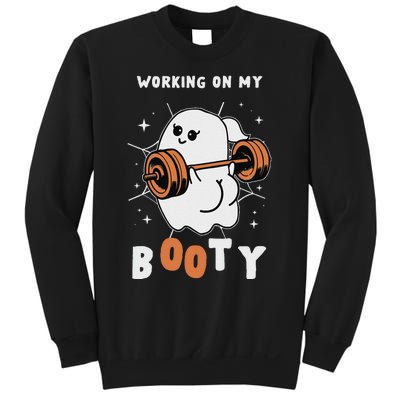 Working On My Booty Halloween Gym Cute Boo Ghost Fitness Sweatshirt