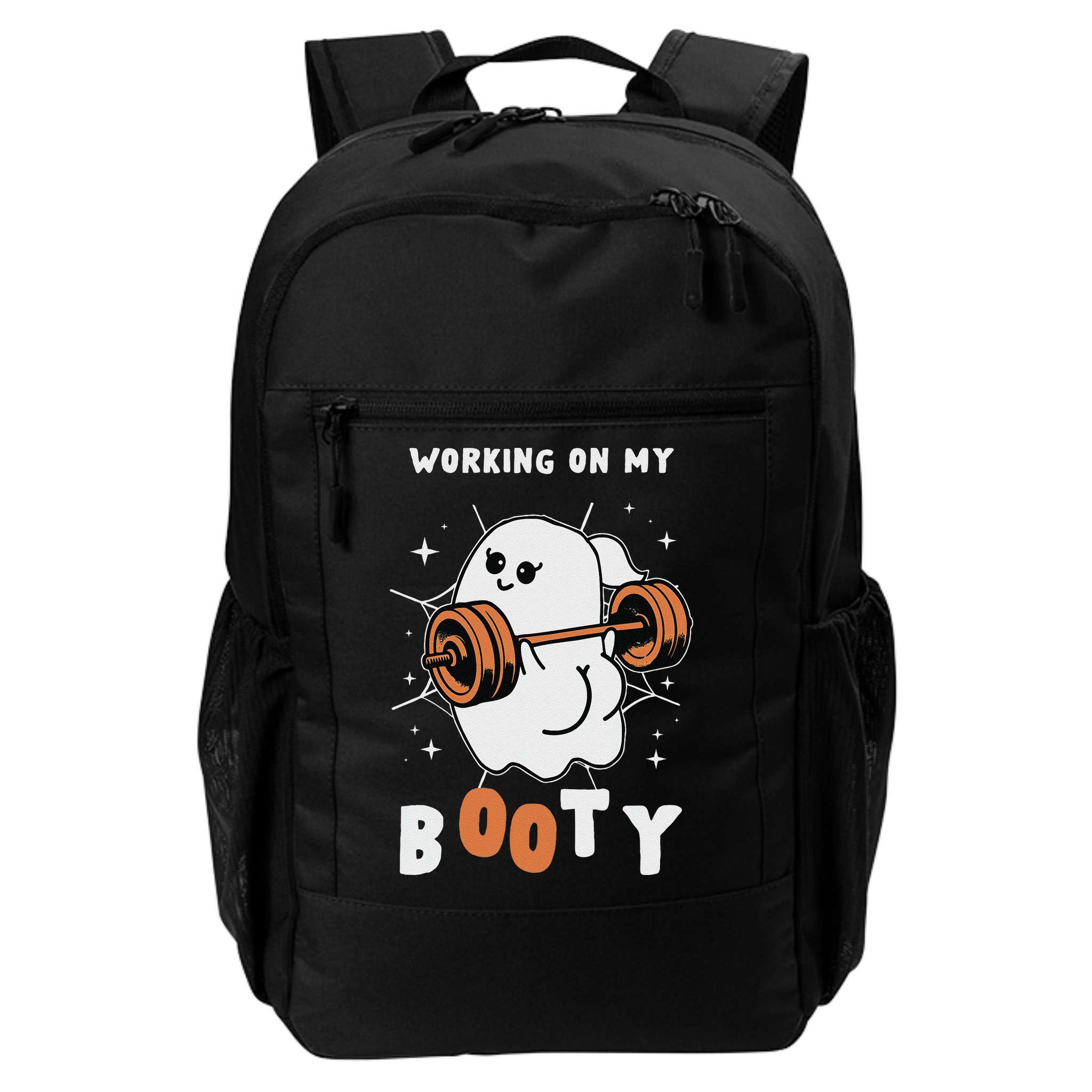 Working On My Booty Halloween Gym Cute Boo Ghost Fitness Backpack