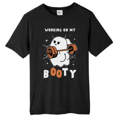 Working On My Booty Halloween Gym Cute Boo Ghost Fitness Tall Fusion ChromaSoft Performance T-Shirt