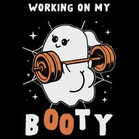 Working On My Booty Halloween Gym Cute Boo Ghost Fitness Mug