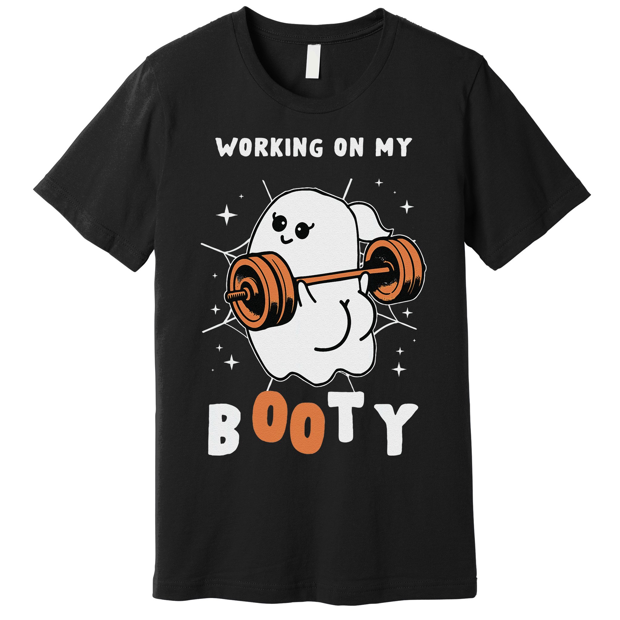 Working On My Booty Halloween Gym Cute Boo Ghost Fitness Premium T-Shirt