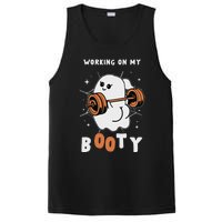 Working On My Booty Halloween Gym Cute Boo Ghost Fitness PosiCharge Competitor Tank