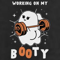 Working On My Booty Halloween Gym Cute Boo Ghost Fitness Hat
