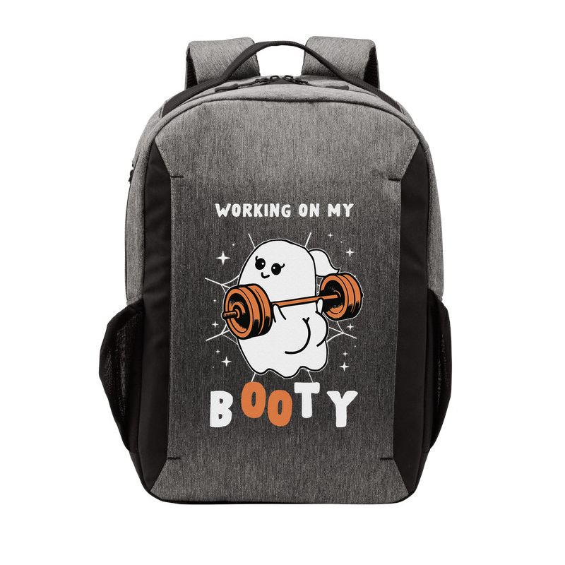 Working On My Booty Halloween Gym Cute Boo Ghost Fitness Vector Backpack