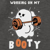 Working On My Booty Halloween Gym Cute Boo Ghost Fitness Vector Backpack