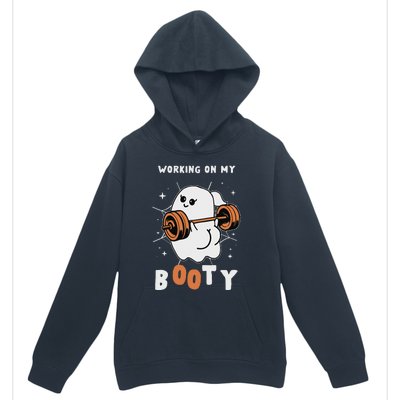 Working On My Booty Halloween Gym Cute Boo Ghost Fitness Urban Pullover Hoodie