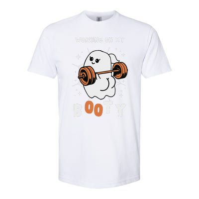 Working On My Booty Halloween Gym Cute Boo Ghost Fitness Softstyle® CVC T-Shirt