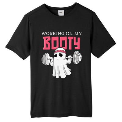 Working On My Booty Booty Funny Halloween Gym Ghost Pun Tall Fusion ChromaSoft Performance T-Shirt