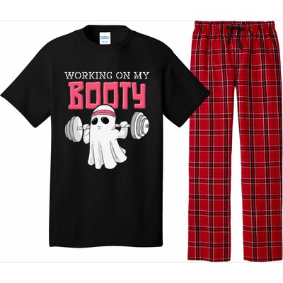 Working On My Booty Booty Funny Halloween Gym Ghost Pun Pajama Set