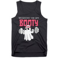 Working On My Booty Booty Funny Halloween Gym Ghost Pun Tank Top