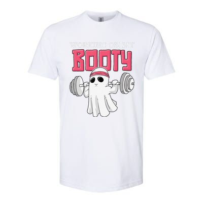 Working On My Booty Booty Funny Halloween Gym Ghost Pun Softstyle® CVC T-Shirt