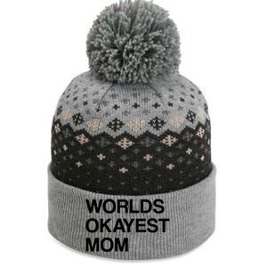 Worlds Okayest Mom Mom Funny Sarcastic Dog Mom Funny Saying Gift The Baniff Cuffed Pom Beanie