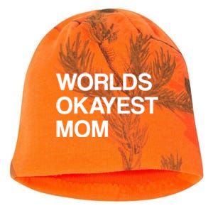 Worlds Okayest Mom Mom Funny Sarcastic Dog Mom Funny Saying Gift Kati - Camo Knit Beanie