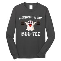 Working On My Boo Halloween Dead Lift Ghost Gym Weights Long Sleeve Shirt