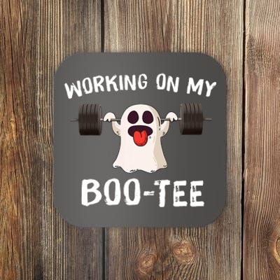 Working On My Boo Halloween Dead Lift Ghost Gym Weights Coaster