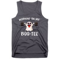 Working On My Boo Halloween Dead Lift Ghost Gym Weights Tank Top