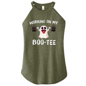 Working On My Boo Halloween Dead Lift Ghost Gym Weights Women’s Perfect Tri Rocker Tank