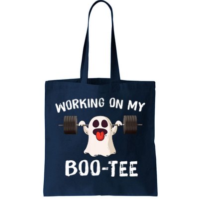 Working On My Boo Halloween Dead Lift Ghost Gym Weights Tote Bag