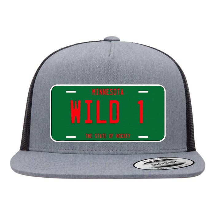 Wild One Minnesota License Plate  State Of Hockey Flat Bill Trucker Hat